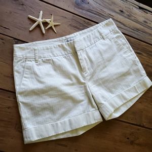 Ben Sherman Women's White Cotton Chino Cuffed Shorts Size Large